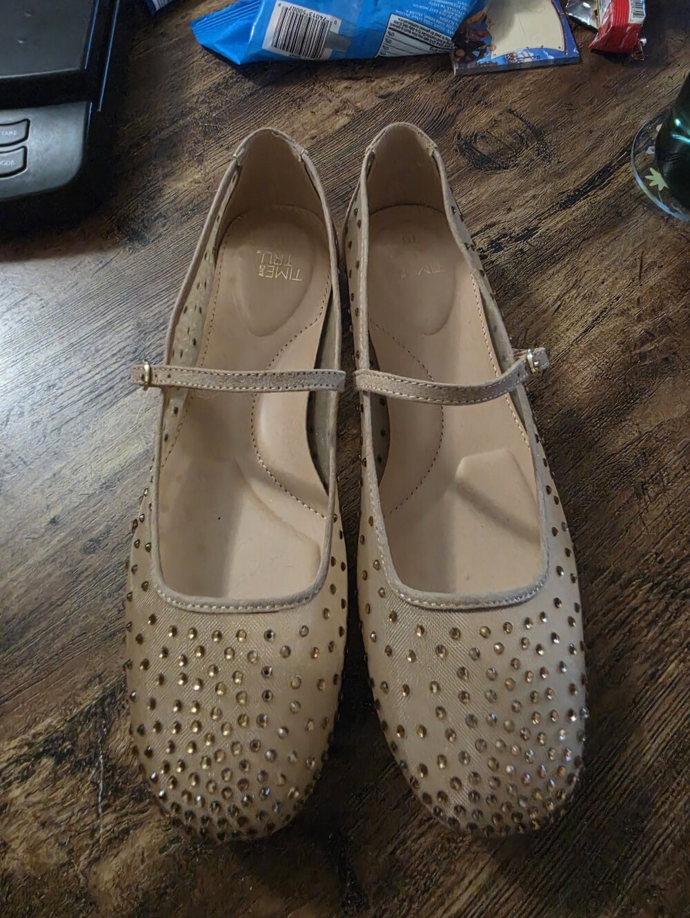 Time And Tru Rhinestone Mary Jane Flats